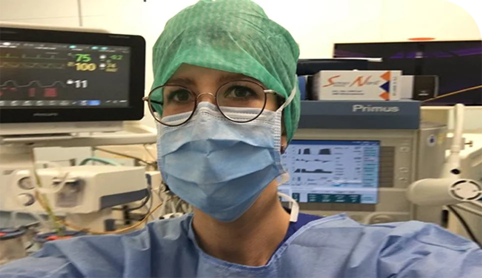 Teilnehmer während der Krankenpflegeausbildung